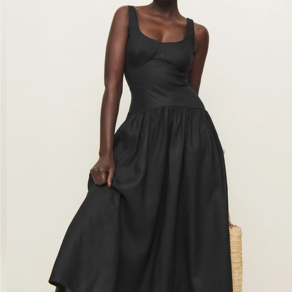 Reformation Petites Linen Midi Dress NWT